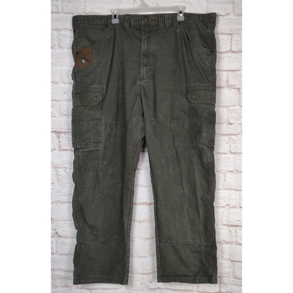 Wrangler Riggs Workwear Pants Mens 46x30 Green Carpenter Cargo Ripstop Work